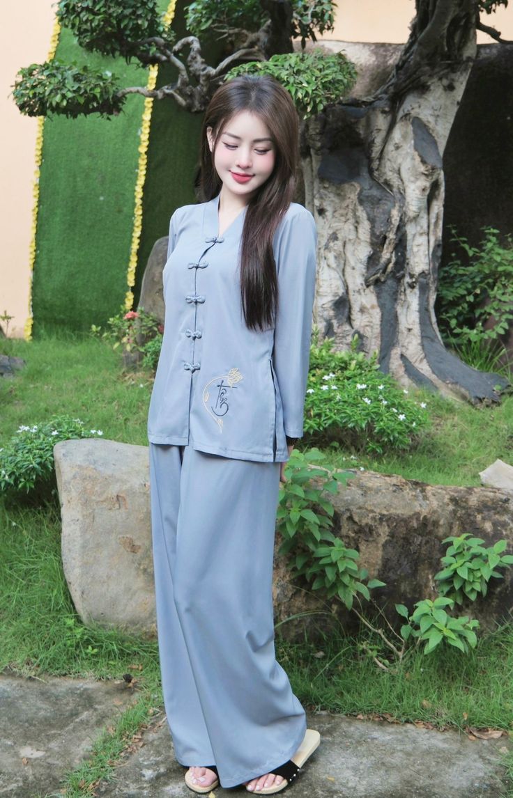Áo Bà Ba Thanh Lịch – Mặc Đi Chùa Nhẹ Nhàng - Ảnh 3